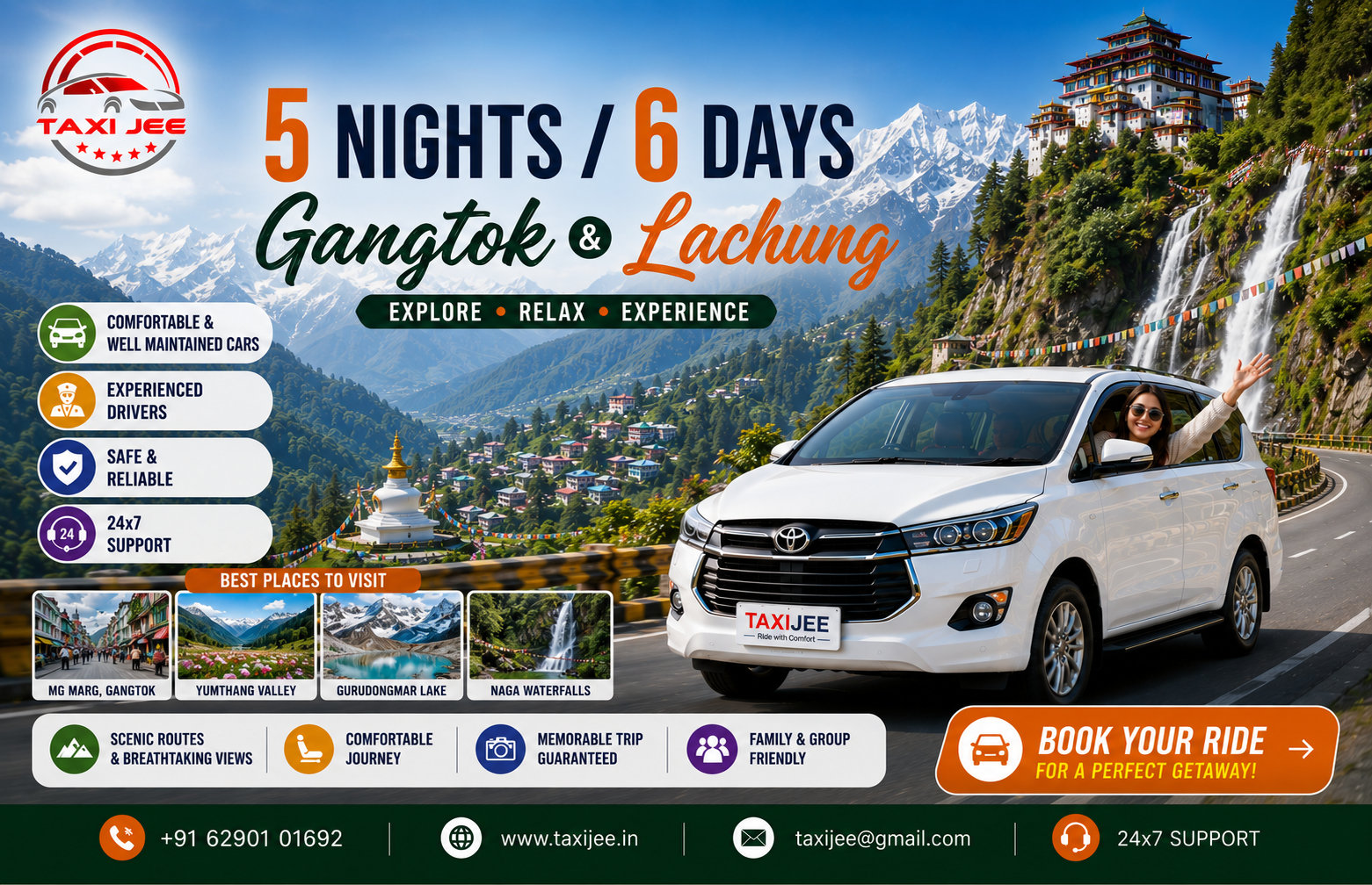 Car For 5 Nights 6 Days Gangtok Lachung Tour